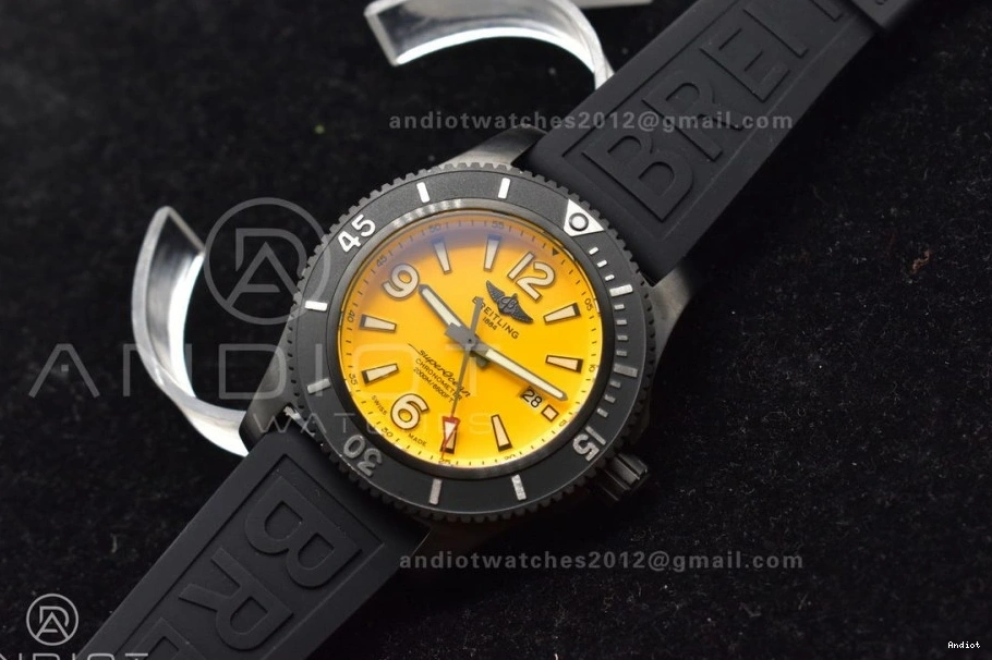 Bezel Superocean Strap Best Yellow TF on 44 Automatic Dial 1:1 Edition Black A2824 Rubber Black 0313